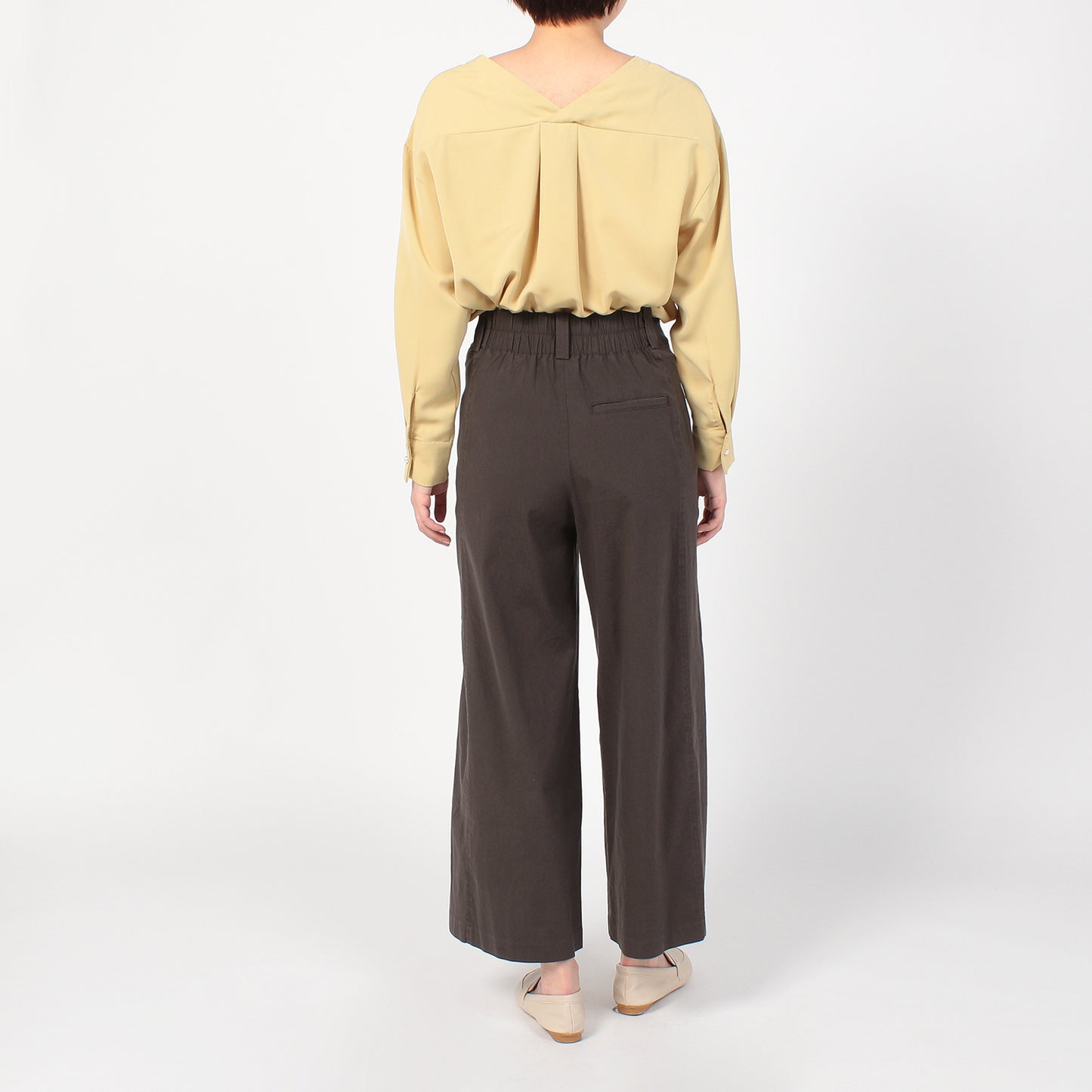 PASSIONE LINEN STRETCH WIDE PANTS