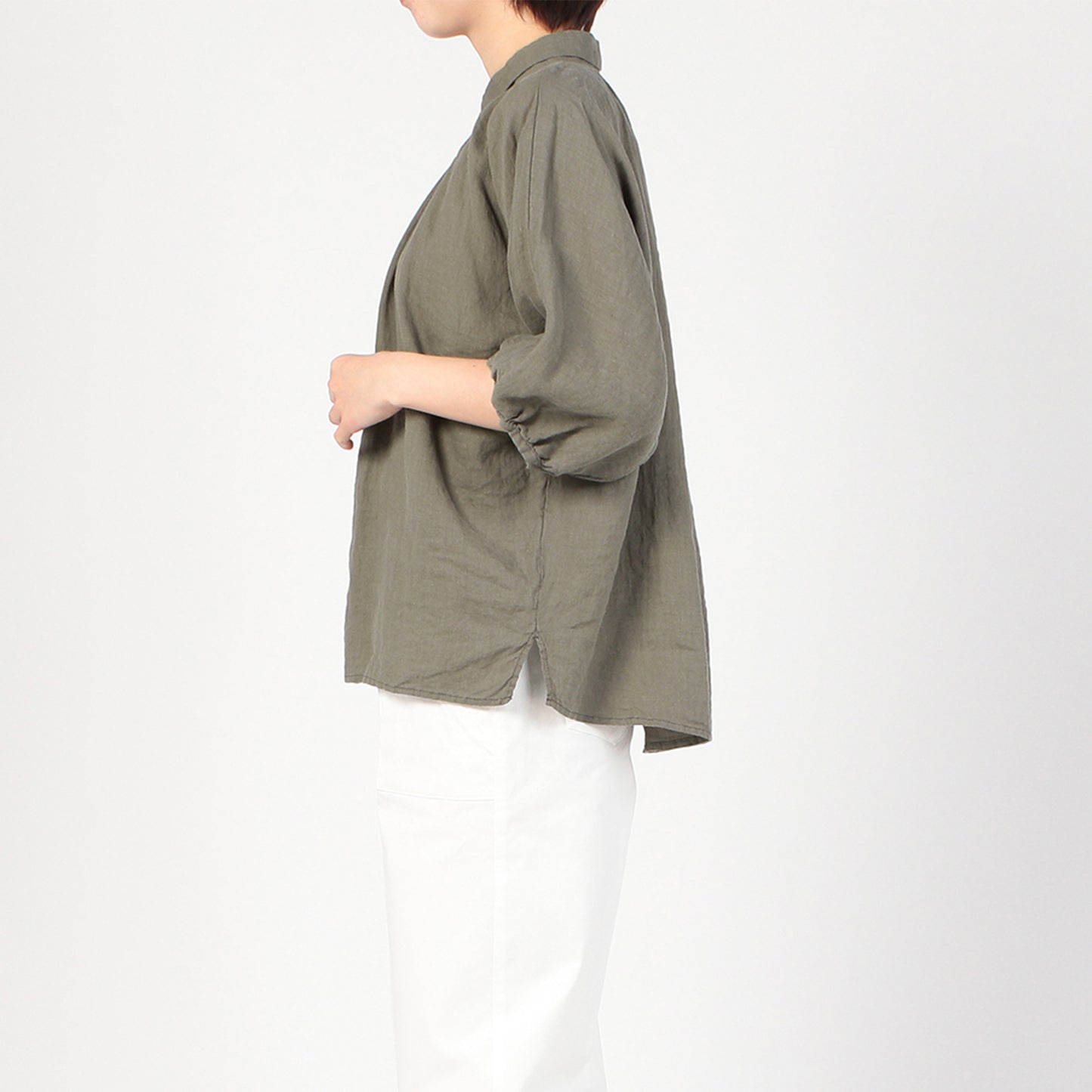 cafune FRENCH LINEN GATHER BLOUSE