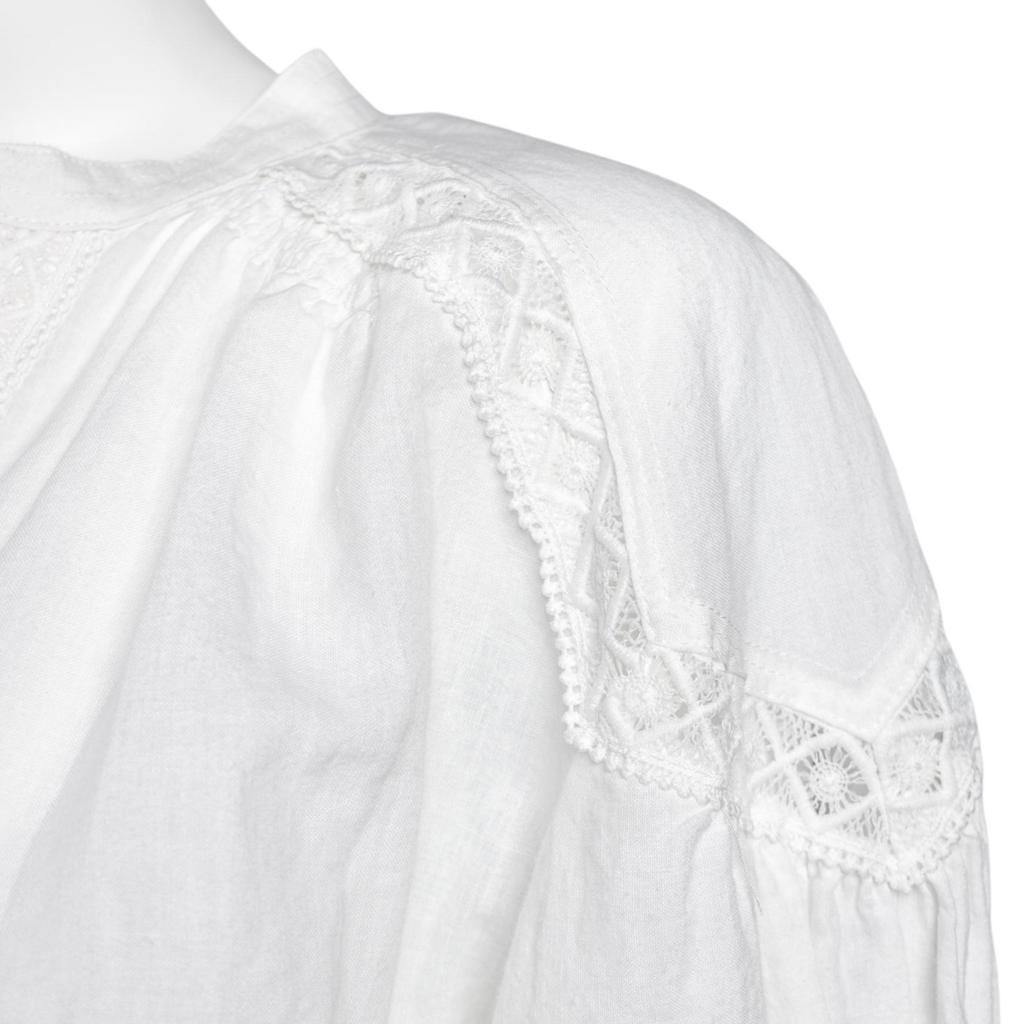 cafune EMBROIDERY LACE LINEN BLOUSE
