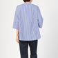 cafune STRIPED BAND COLLAR PULLOVER SHIRT