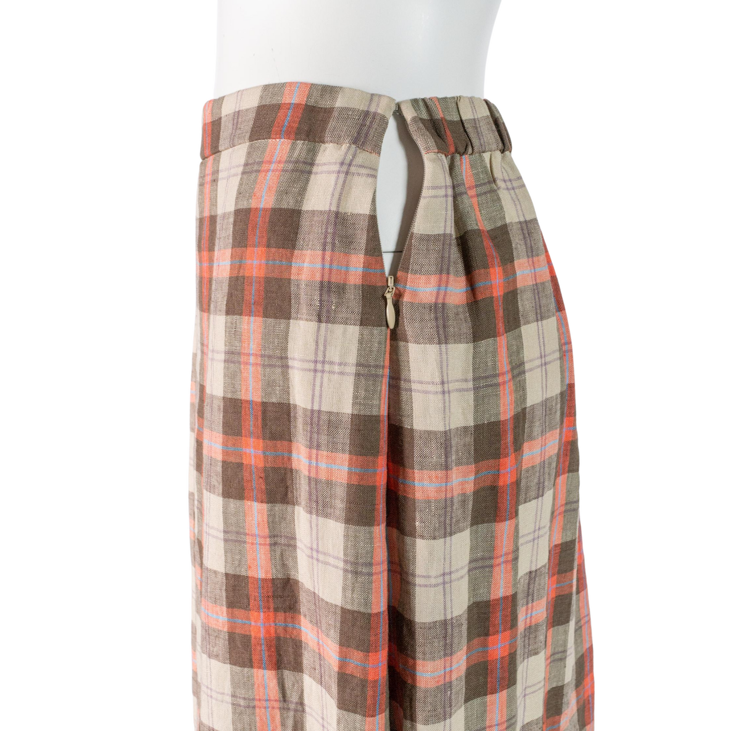 PASSIONE LINEN CHECK WRAR LIKE SKIRT